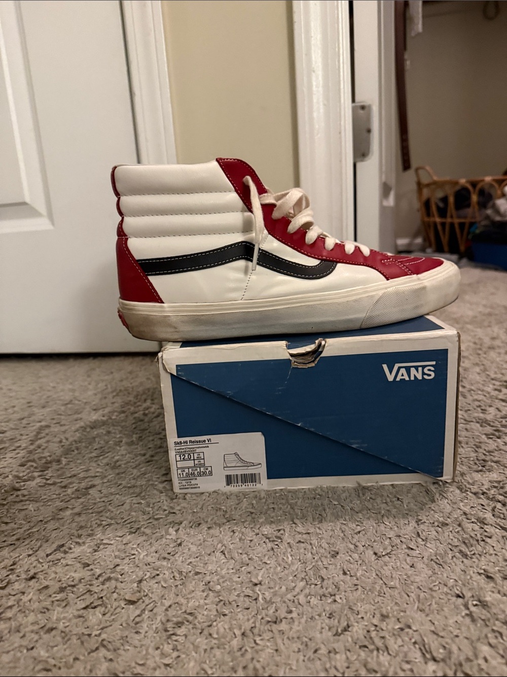Vans Sk8-Hi Red, White & Black High-Top Sneakers
